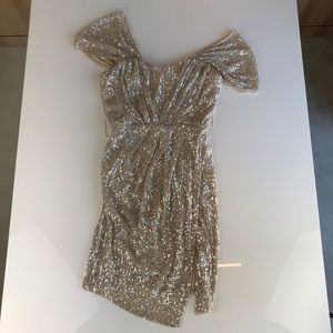 Fashion Nova silver Sequin Mini Dress size S